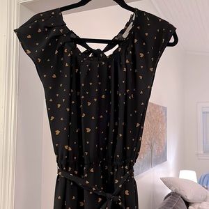 Lovely women’s Laura Conrad dress, size medium, black with brown hearts